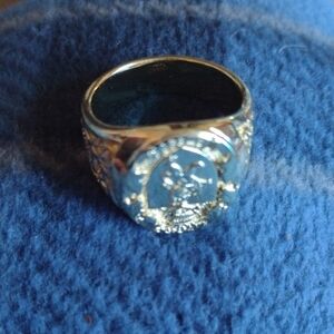 Golden Signet Ring with Engraved Design